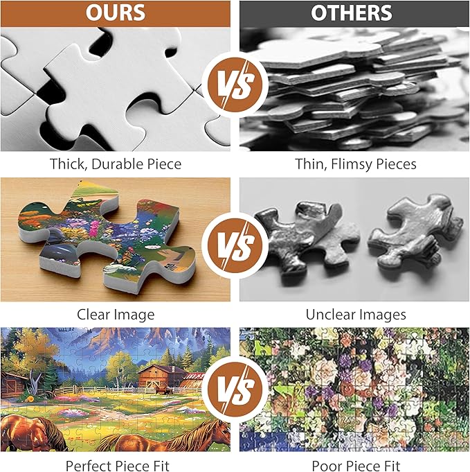 500 Piece Jigsaw Puzzle for Adults - Flowers, Mountain, Horse Themes - Funny Challenging Gift for Family Friends, 21 x 15 in