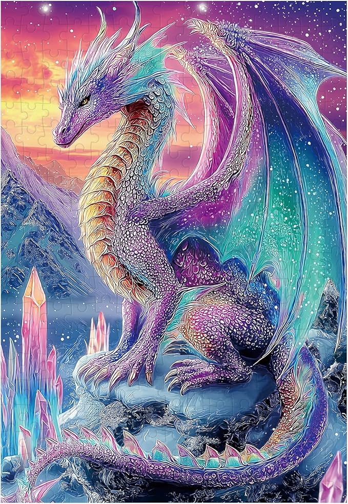 Great Jigsaw Puzzles for Adults 300 Pieces Crystal Dragon Puzzles for Adults Toys Gift Family Decoration Kids Puzzle