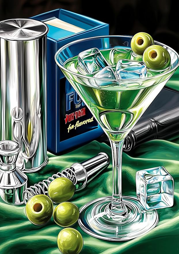 500 Piece Martini Cocktail Bar Set Jigsaw Puzzle for Adults, Stress-Relief Entertainment Game, Gift for Bartender and Cocktail Enthusiasts, 23x15 Inches Decorative Artwork