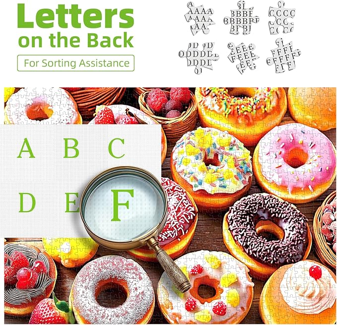 MINIWAN 300 Piece Jigsaw Puzzle for Adults - Delightful Donuts Design - Challenging Adult Puzzle for Family Game Nights & Gifts - Fun Finished Size 17 x 11 Inches