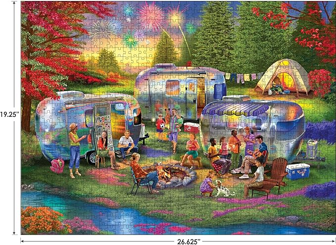 RoseArt - Kodak Premium - Shiny Happy Campers - 1000 Piece Jigsaw Puzzle for Adults