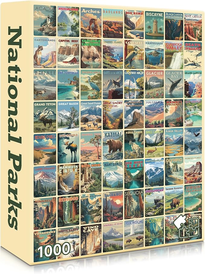 National Parks (#9) – 1000 Piece Jigsaw Puzzle for Adults | Premium European Blue Board | Satin Low-Glare Finish | Ribbon Cut | Bonus Poster | Display-Worthy Box | Printed in USA | Final Piece Puzzles