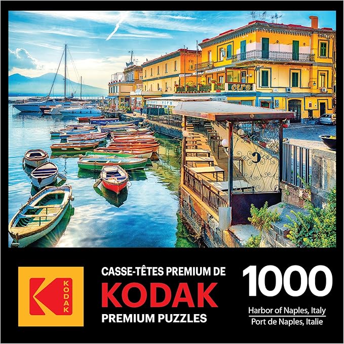 RoseArt - Kodak Premium - Harbor of Naples Italy - 1000 Piece Jigsaw Puzzle for Adults