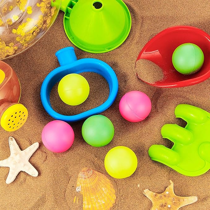 Sumind 5 Pcs Beach Paddle Balls Replacement Balls High Visibility Assorted Color Waterproof Floating Ball for Beach Tennis Backyard Lawn Outdoor Activities