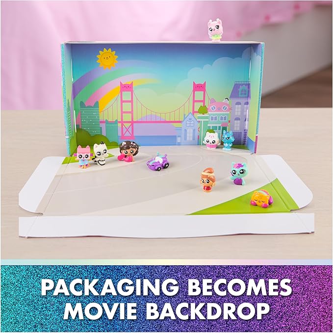Gabby's Dollhouse: The Movie, 15-Piece Mini Movie Figures Set with 12 Figurines & 3 Themed Display Bases, Kids Toys for Girls & Boys Ages 3 and Up