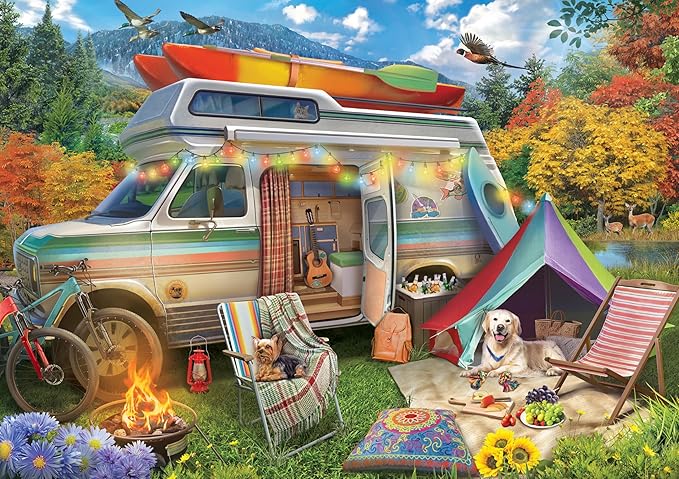 Ceaco - Large Piece Jigsaw Puzzle - Eduard - Camper Holiday - Relaxing and Fun Activity for Adults