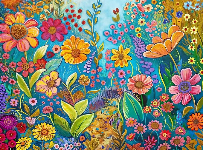 Cross & Glory - The Color Garden, No. 5-1000 Piece Jigsaw Puzzle for Adults | Modern Abstract Floral Art Puzzle | Premium Quality | 20x27 Inches