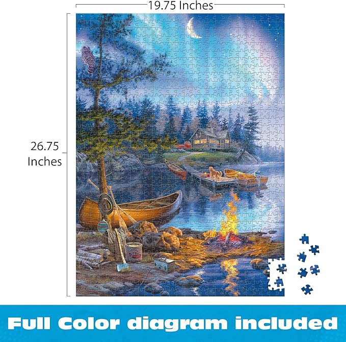 Buffalo Games – Darrell Bush - Magical Moonlight - 1000 Piece Jigsaw Puzzle Colorful Puzzle for Adults – Precision-Cut Pieces, Beautiful Artwork, and Hours of Relaxing Fun