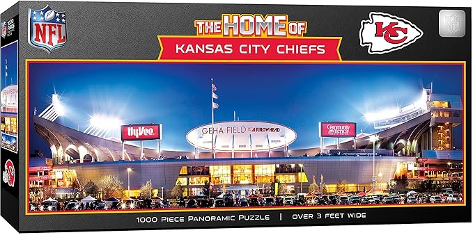 MasterPieces Adult 1000 Piece Jigsaw Puzzle - NFL KC Chiefs Stadium Panoramic