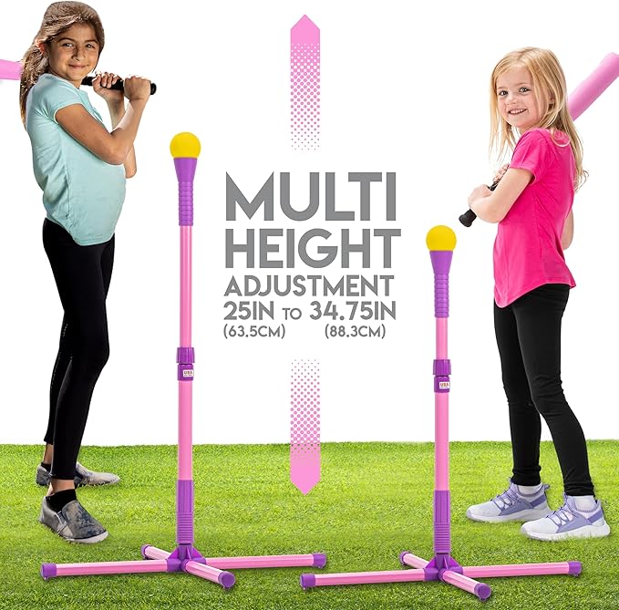 Franklin Sports Youth Batting Tee - Adjustable Height Plastic Training Tee for Kids + Toddlers - 23" to 33" Inches
