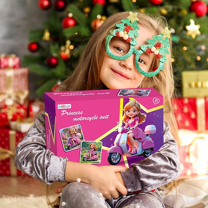 MINIFUN 75 Pcs Doll Scooter Set, Doll Clothes and Accessories, Doll Playset Dress up Toys for Girls Kids Toddlers, Gift Toys for Age 3 4 5 6 7 8