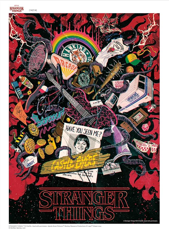 Buffalo Games - Stranger Things - 1000 Piece Collector's Tin Jigsaw Puzzle - Challenging and Colorful Puzzles for Adults – Precision-Cut Pieces, Beautiful Artwork, and Hours of Relaxing Fun