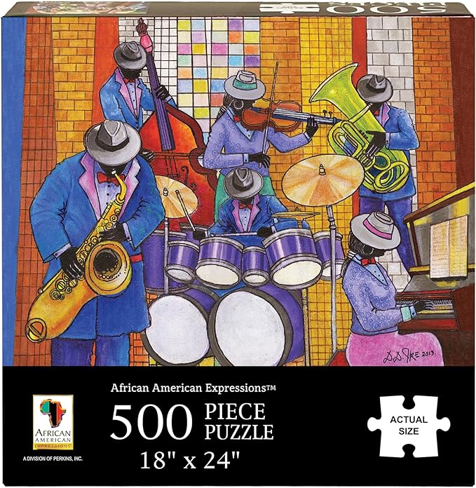 African American Expressions - 500-Piece African American Jigsaw Puzzle for Adults | Vibrant Celebration of Black Jazz Culture and History