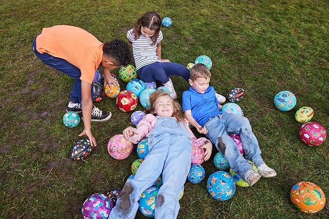 Crocodile Creek Playground Ball - Durable Rubber Ball for Kids Ages 3 and Up - Bouncy Inflatable Ball for Kickball, Indoor Games, and Outdoor Sports - PVC-Free - Shark Reef - 7-inch Diameter