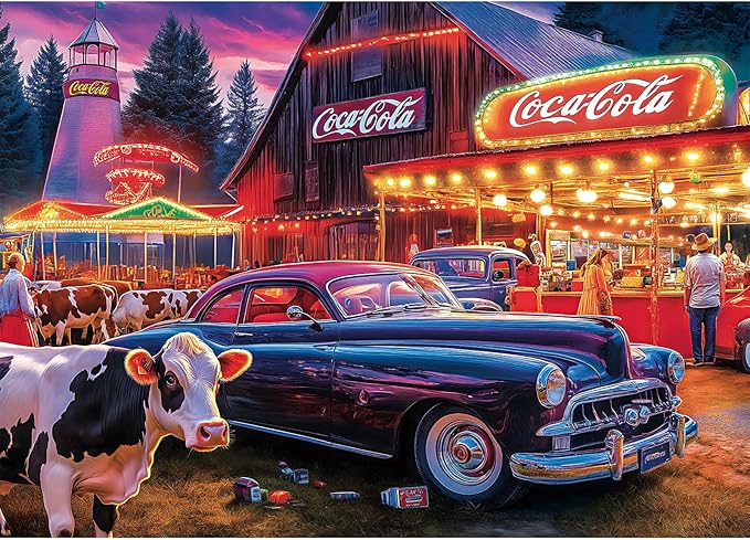 LUXDIVINA 1000 Piece Puzzle for Adults, Puzzles for Adults 1000 Pieces, Summer Country Farm Night Jigsaw Puzzle, Fun Gift for Adults & Teens, Perfect for Game Nights, 28 * 20 in