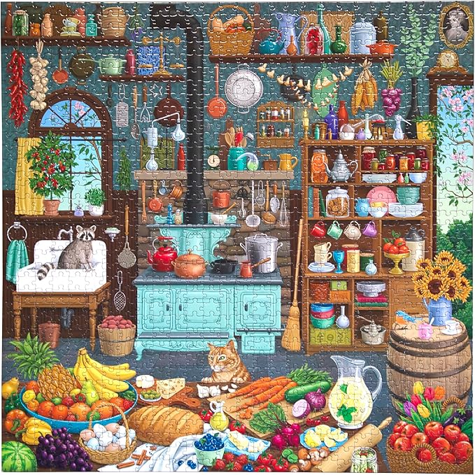 eeBoo 1000 Piece Puzzle - Alchemist's Kitchen Jigsaw Puzzle for Adults, Square 23" x 23" Made with Recycled Board & Vegetable-Based Ink