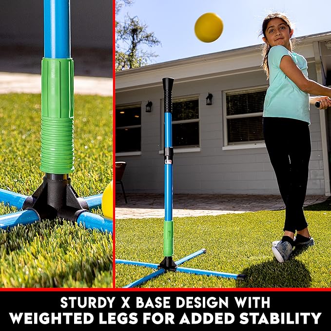 Franklin Sports Youth Batting Tee - Adjustable Height Plastic Training Tee for Kids + Toddlers - 23" to 33" Inches