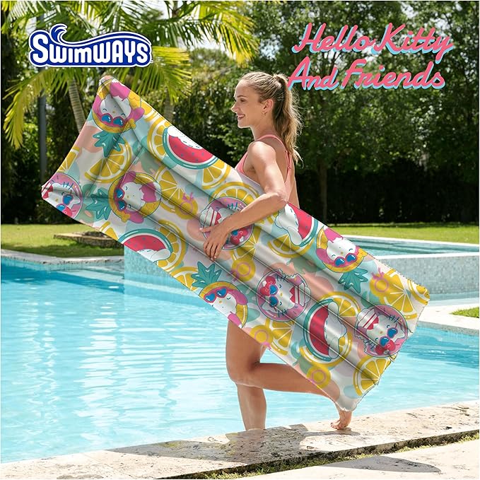 Swimways Hello Kitty Suntanner Pool Float, Inflatable Pool Floats & Kids Pool Toys, Swimming Pool Accessories & Beach Essentials for Teens Aged 14 & Up