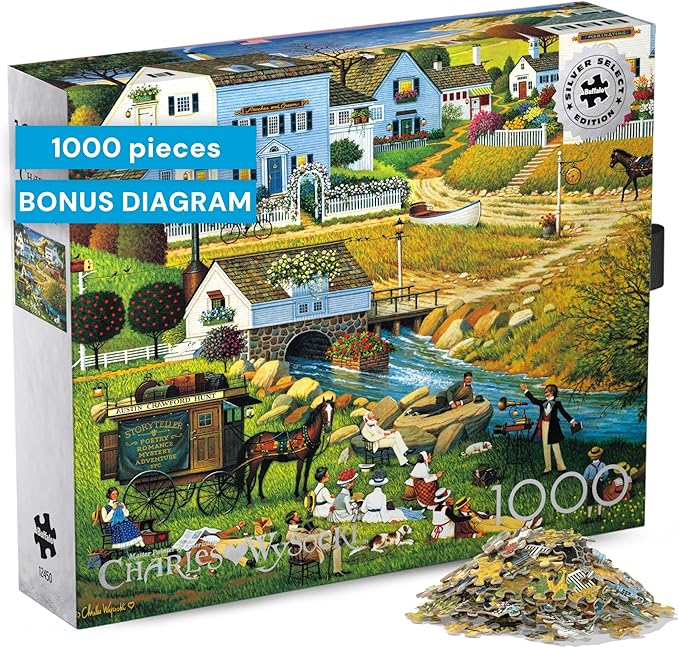 Buffalo Games - 1000 Piece Jigsaw Puzzle Charles Wysocki Hound of The Baskervilles, Made in USA, Premium Recycled Board, Reference Diagram