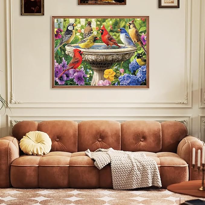 500 Piece Puzzles for Adults, Birds Jigsaw Puzzle 500 Piece for Adults Seniors, Recycled Cardboard Large Piece Puzzle 500, Family Games Great Gift for Mom Dad Family Friends 20.5 x 15 in