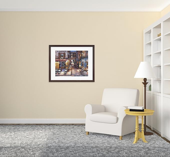 MCS 24x30 Puzzle Frame for Finished Puzzles, Walnut Woodgrain Vertical & Horizontal Wall-Mounted Large Picture Display for Preservation (1-Pack)