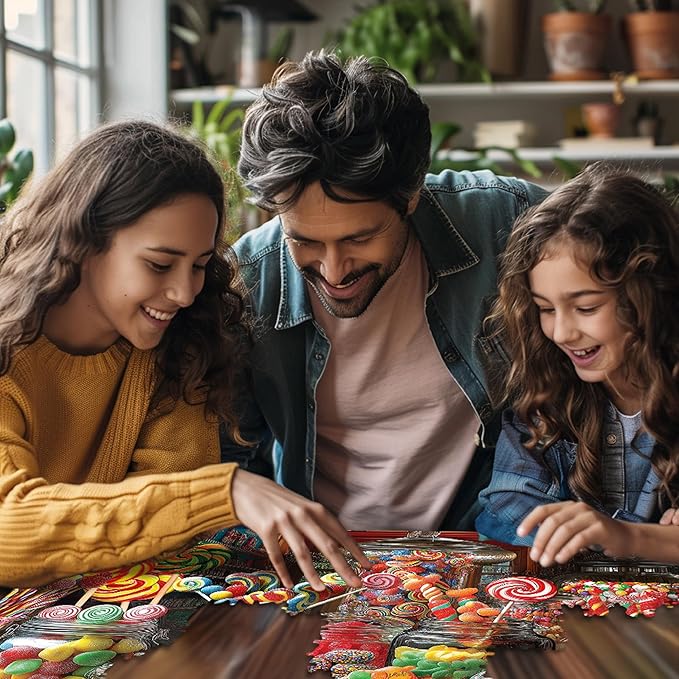White Mountain 500 Piece Jigsaw Puzzle Fun Food Treat Puzzles with Large Pieces Gift for Adults and Family 18"x24" - Candy Store