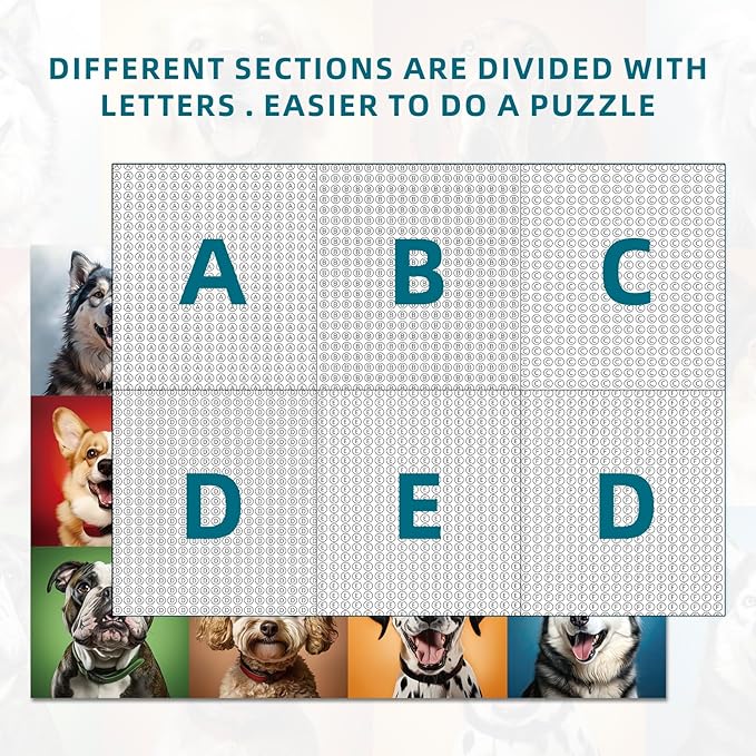 Nattork Jigsaw Puzzle 1000 Pieces for Adults, Colorful Dogs,Challenging Adult Puzzles for Christmas Decor & Gift