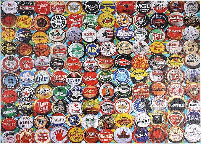 Color Bottle Cap Jigsaw Puzzles 1000 Pieces for Adults, Color Bottle Cap Puzzle, Impossible Difficult Challenge Puzzle,Quality Art wall Art