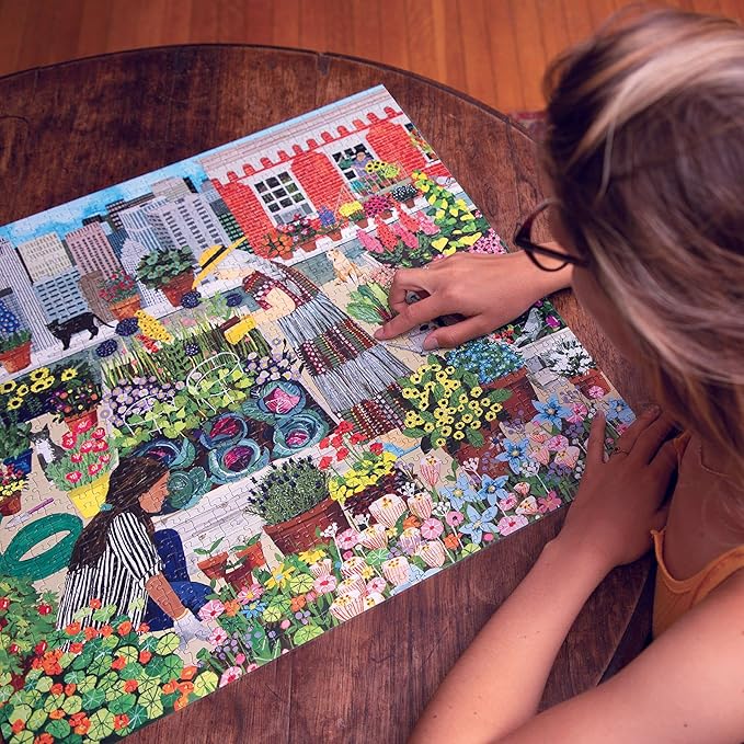 eeBoo 1000 Piece Puzzle - Urban Gardening Jigsaw Puzzle for Adults, Square 23" x 23" Made with Recycled Board & Vegetable-Based Ink