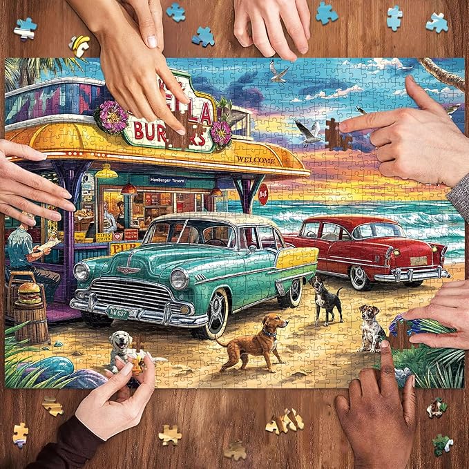 Jigsaw Puzzles for Adults 1000 Pieces, Interlock Perfectly No Dust, Impossible Difficult Hard Fun 1000 Piece Jigsaw Puzzles for Adults-1:1 Poster-Seaview Campground