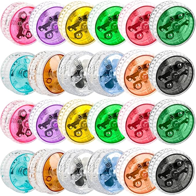 24 Pack Light Up YoYo Toys LED Flashing Yo-Yos Bulk Party Favors Glow Yo Yo Balls for Birthday Giveaways Classroom Rewards Carnival Prizes,12 Colors