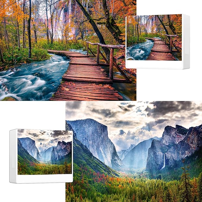 Jigsaw Puzzles for Adults, 2 Pack Puzzles for Adults 1000 Pieces, Yosemite National Park & Wooden Long Bridge in Plitvice National Park, Gifts for Women &Mom