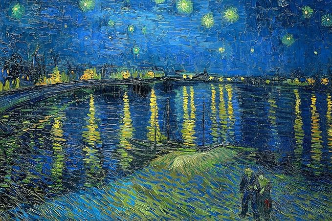 Jigsaw Puzzles for Adults 1000 Piece Starry Night Over the Rhone by Vincent Van Gogh 27.56 x 19.69 Inch Puzzles for Adults Educational Challenge Toy Van Gogh Puzzles 1000 Pieces for Adult