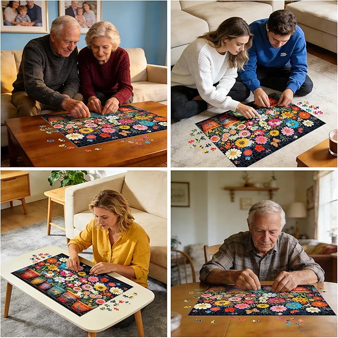 500 Piece Jigsaw Puzzle for Adults, Colorful Wildflowers Puzzle 500 Pieces for Adults Elderly, Recycled Cardboard Challenging Puzzle Perfect for Game Nights Finished Size 20.5 x 15 Home Decor