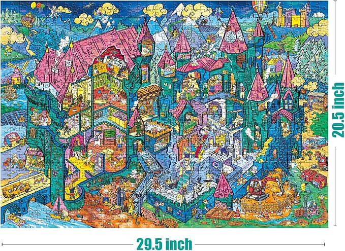 Antelope 2 in 1 1000 Piece Puzzle Bundle - Van Gogh's Time Travel to Muse Da Orsay & Cat Castle
