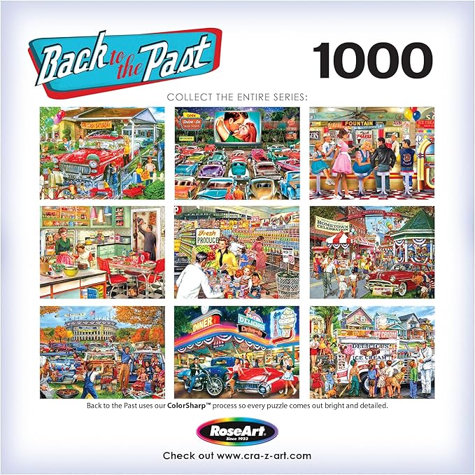 RoseArt - Back to The Past - Tailgating Fun - 1000 Piece Jigsaw Puzzle for Adults