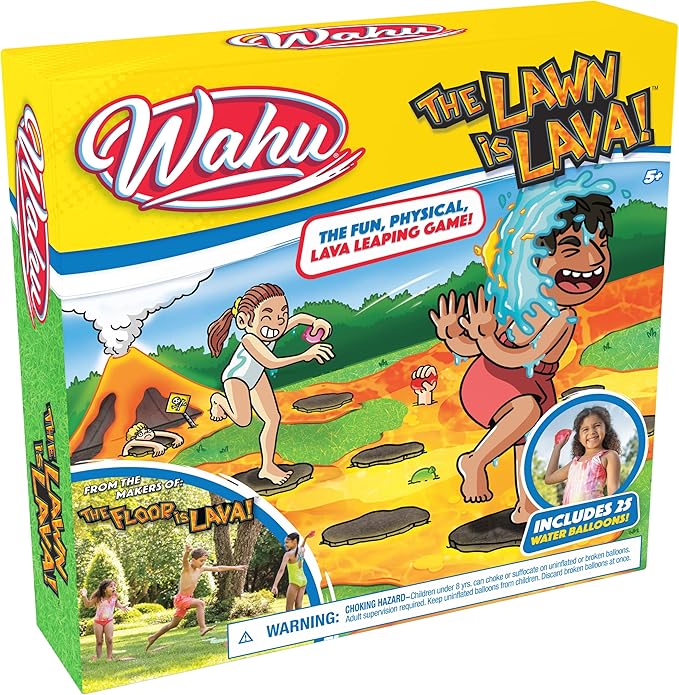 WAHU The Lawn is Lava Outdoor Water Balloon Game for Kids Ages 5+, Kids Outdoor Water Game with 25 Water Balloons