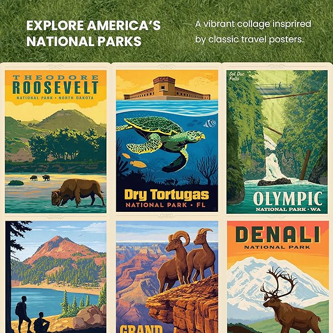MasterPieces National Parks Maps 1000 Piece Jigsaw Puzzle for Adults, Family, Or Youth - America's National Parks by Anderson Design