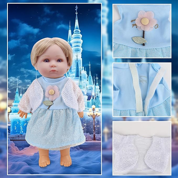 6 Sets Doll Clothes for 10-12 Inch Dolls - Princess Dresses, Gowns, Swimsuit & Outfits for Baby Alive & Similar Dolls, Cute Toddler Girl Boy Gift Accessories (Pink/Colorful)