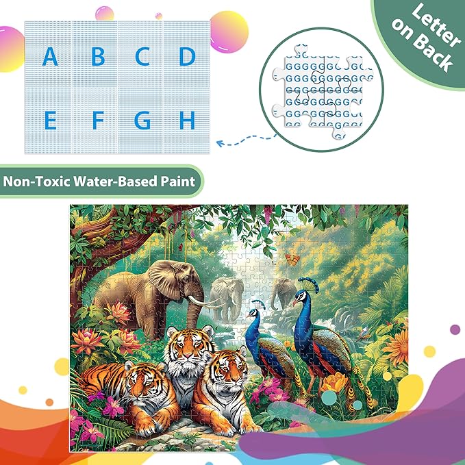 Jigsaw Puzzles for Adults 500 Pieces Puzzle Elephant Tiger Puzzle for Adults Elderly Puzzles Peacock Animal Puzzle 500, Home Decor Gift Family Game for Men Women Elders Seniors (20.5"x15")