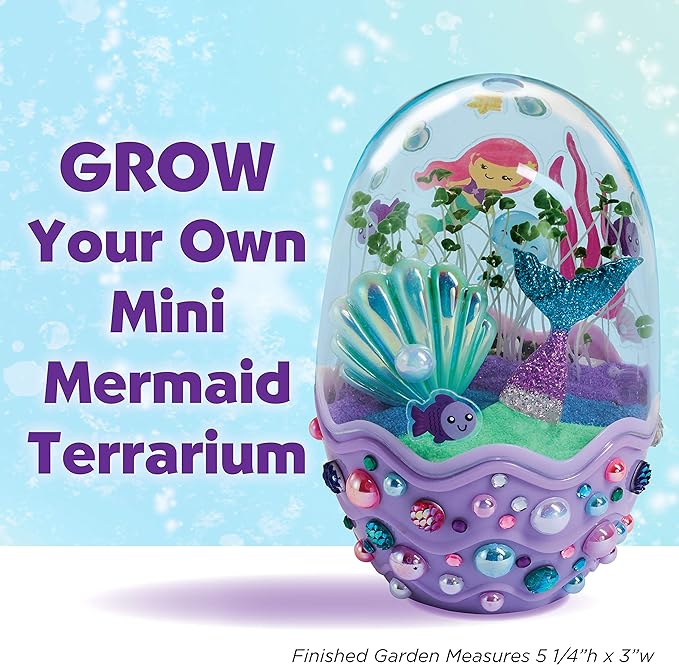 Creativity for Kids Mini Garden: Mermaid Terrarium Kit - Mermaid Gifts for Girls, Crafts and Toys, Stocking Stuffers for Kids (Ages 6+)