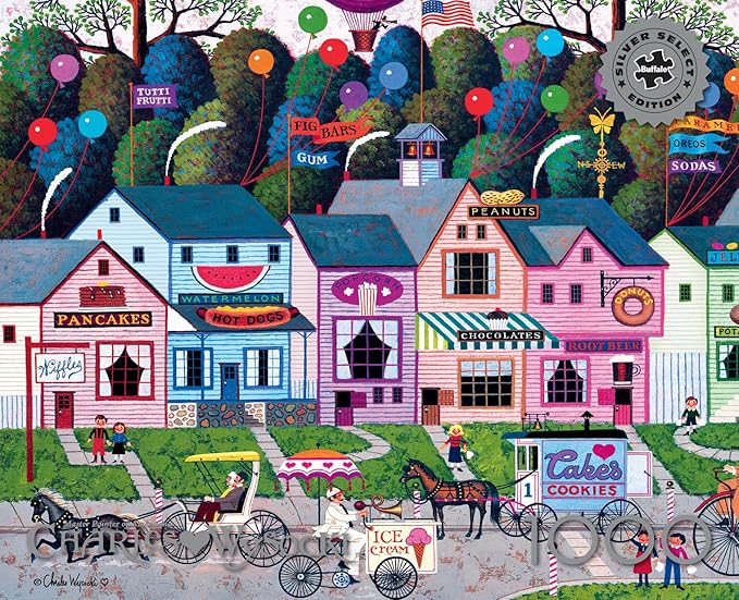Buffalo Games - Silver Select - Charles Wysocki - Confection Street - 1000 Piece Jigsaw Puzzle for Adults - Challenging Puzzle Perfect for Game Nights - Finished Size is 26.75 x 19.75