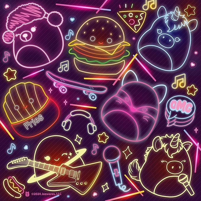 Buffalo Games - Glow in the Dark - Squishmallow Neon Lights - 100 Piece Jigsaw Puzzle