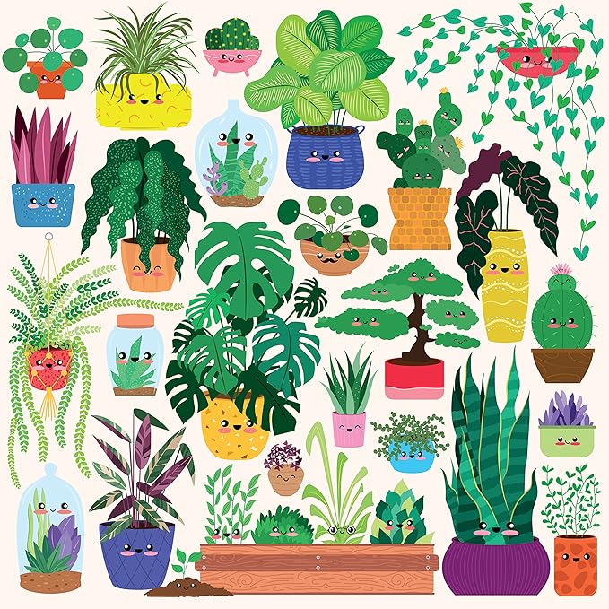 Mudpuppy Happy Plants – 500 Piece Family Puzzle with Fun and Adorable Illustrations of Succulents and Flowers for Children Ages 8 and Up