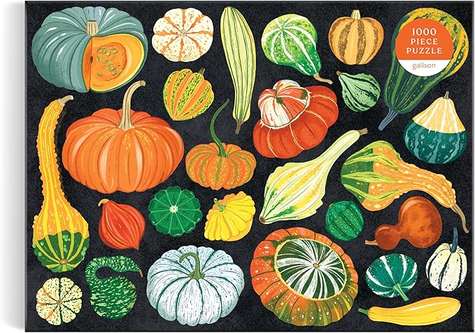 Galison World of Pumpkins – 1000 Piece Jigsaw Puzzle Featuring Beautiful Painted Artwork of A Pumpkin and Gourd Collection