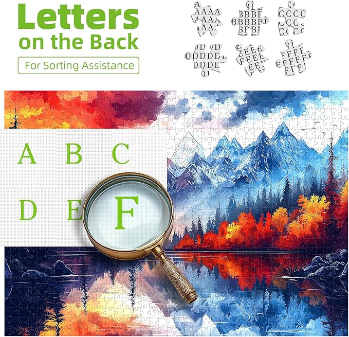 Puzzles for Adults 1000 Pieces Natural Mountain Landscape Jigsaw Puzzles Challenging for Mom Dad Family Friend Family Activity Games Home Decor Wall Art, 27.5 x 19.7 Inch