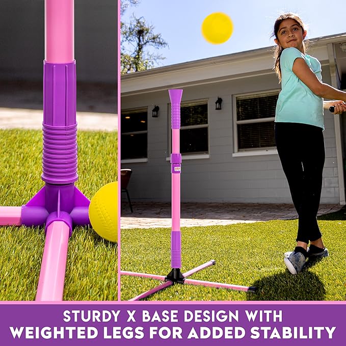 Franklin Sports Youth Batting Tee - Adjustable Height Plastic Training Tee for Kids + Toddlers - 23" to 33" Inches