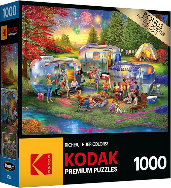 RoseArt - Kodak Premium - Shiny Happy Campers - 1000 Piece Jigsaw Puzzle for Adults
