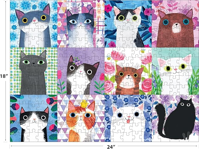 RoseArt - Planet Cat - Floral Cats - 300 Piece Jigsaw Puzzle for Adults