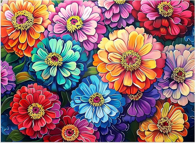 500 Piece Puzzle for Adults Puzzle Flowers, Recycled Cardboar Jigsaw Puzzles 500 Pieces for Elderly, Family Activity Game Great Gift for Mom Dad Friend Difficult Puzzles Size 20.5 x 15 inches